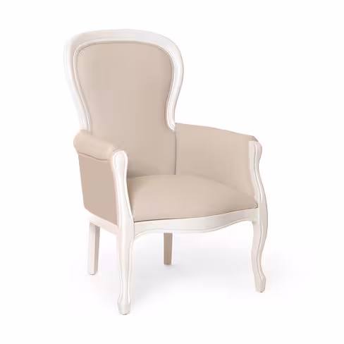 Bergère Louis - tissu enduit - structure hêtre massif teinté - assise amovible