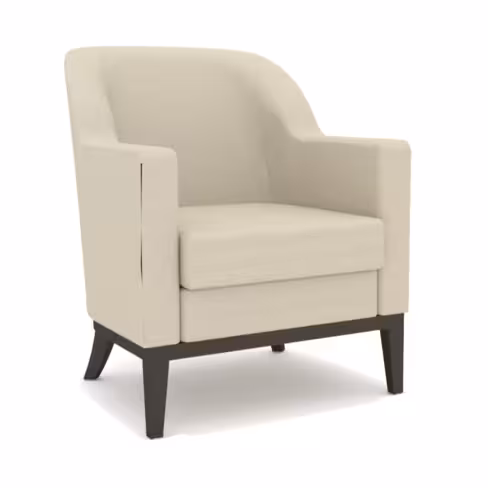 Fauteuil Clarissa - tissu enduit - structure hêtre massif teinté - assise amovible