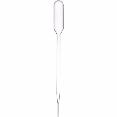Pipette de transfert en plastique de 5,8 ml, longueur 156 mm, stériles, pointes fines, en emballage individuel x 1000