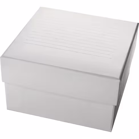 Cryoboîte blanche en carton, 134x134x51 mm, pour 100 microtubes et cryotubes x 1