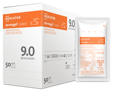 Gant latex Dermagel coated stérile non poudré taille 9 x 100