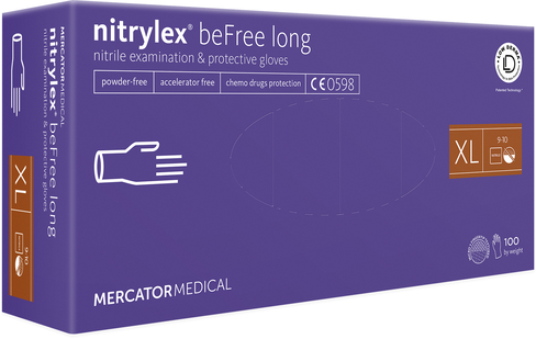 Gant nitrile non poudré 300 mm violet taille XL x 100