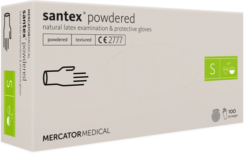 Gant latex santex poudré crème taille S x 100