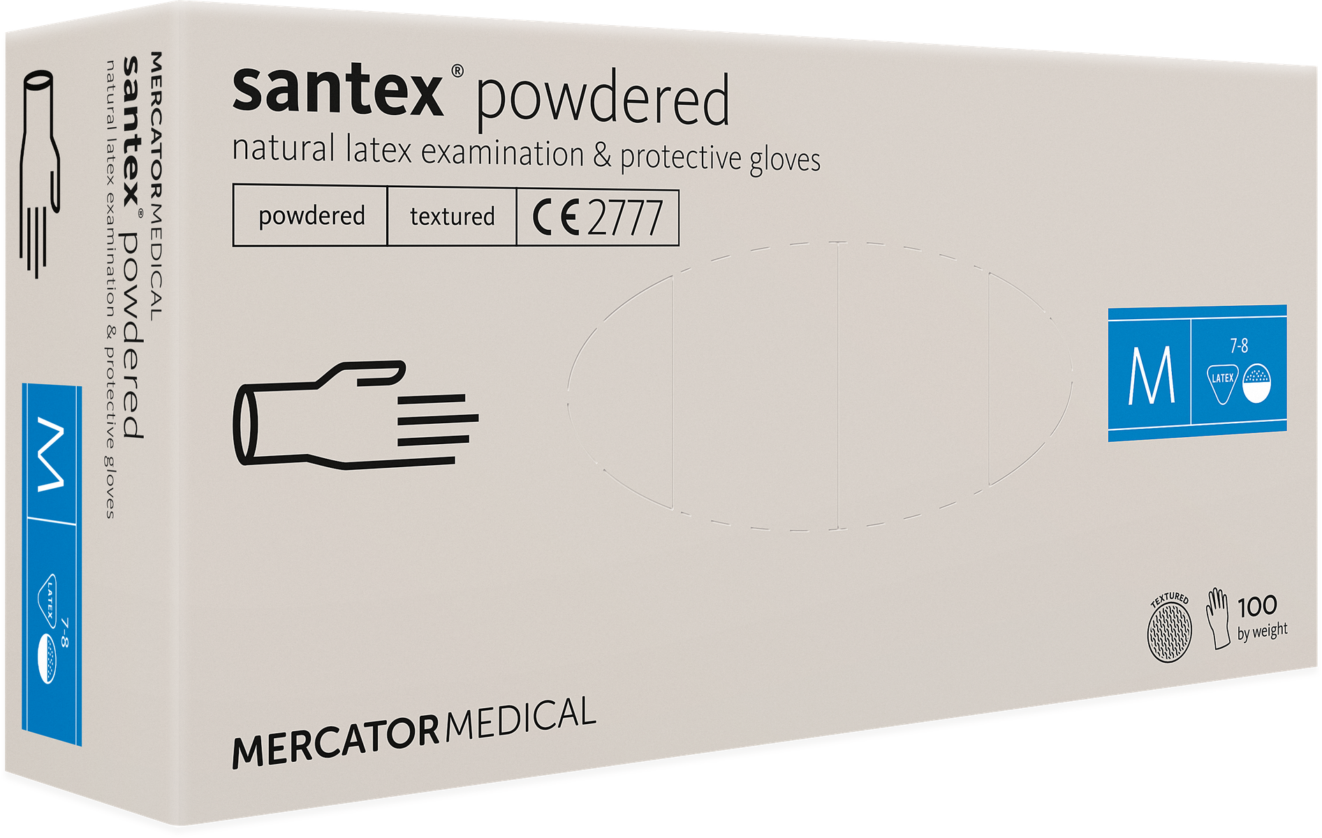 Gant latex santex poudré crème taille M x 100