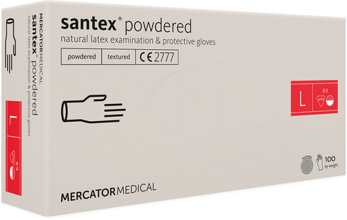 Gant latex santex poudré crème taille L x 100