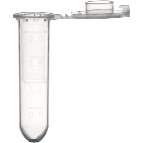 Microtube à 1,5 ml en PP, capuchon plat Safe-Lock, stériles, en sachet x 500