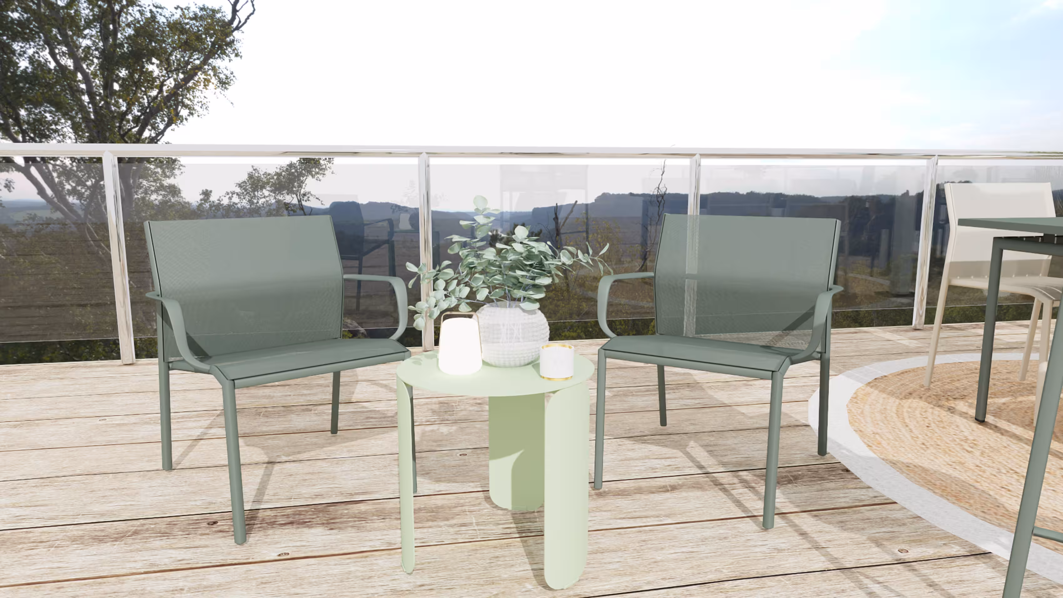 Fauteuil bas Cadiz - empilable - lot de 2