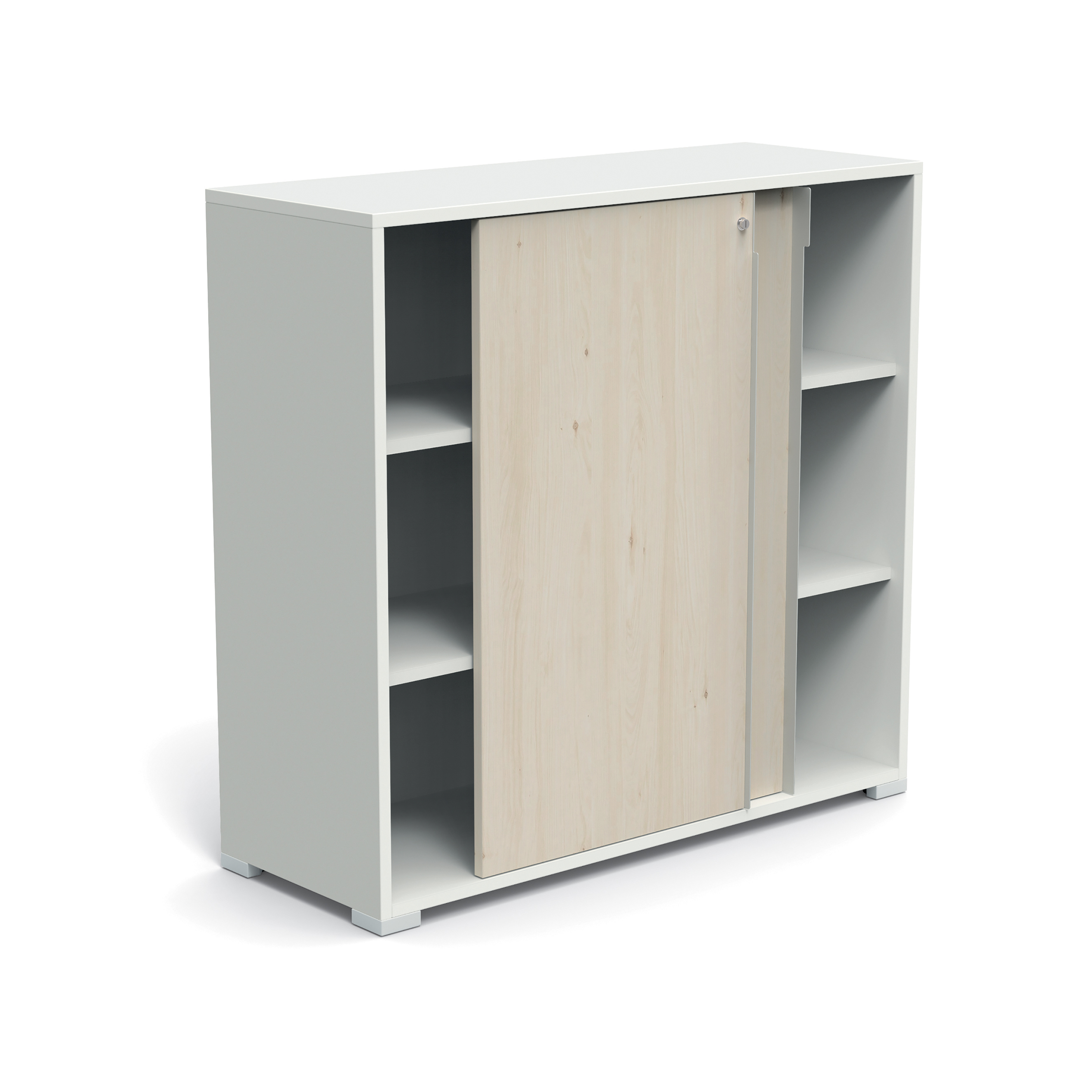 Armoire Nouvelle Vague - h. 115 x l. 120 cm - portes coulissantes - 2 tablettes métal