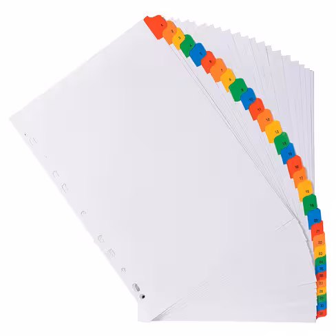 Intercalaire A4 Exacompta- blanc - 31 touches numériques