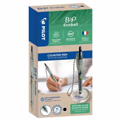 Stylo bille sur socle Pilot B2P - pointe moyenne - noir