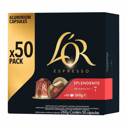 Café - L'Or Espresso Splendente - boîte de 50 capsules