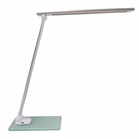 Lampe de bureau LED Popy blanc/gris métal