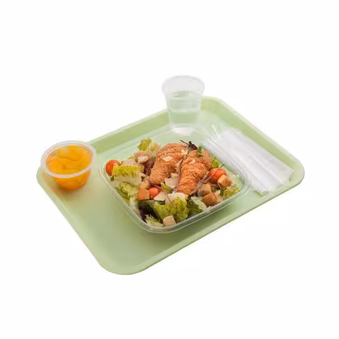 Plateau de self Fast Food polypropylène - 35 x 27,2 cm - anis - lot de 45