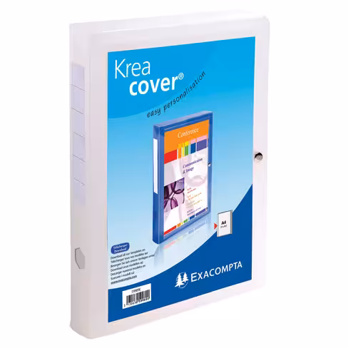 Chemise box Exacompta Kreacover - personnalisable - dos 4 cm - transaparent - lot de 5