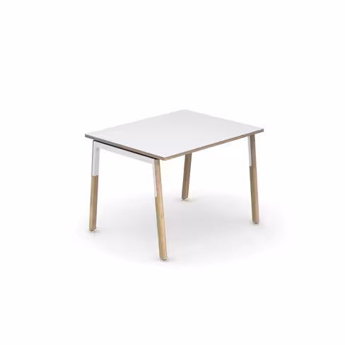 Bureau droit Nouvelle Vague - l. 100 x pr. 80 cm - pieds bois