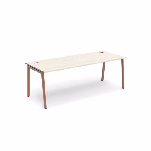 Bureau droit Nouvelle Vague - l. 200 x pr. 80 cm - pieds métal