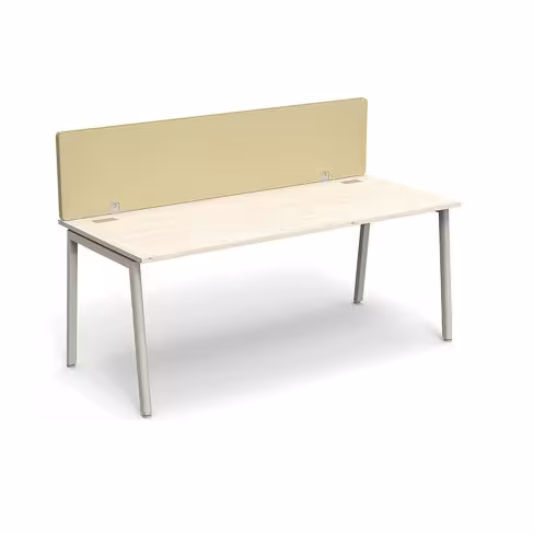 Bureau droit Nouvelle Vague - l. 180 x pr. 80 cm + écran tissu - pieds métal
