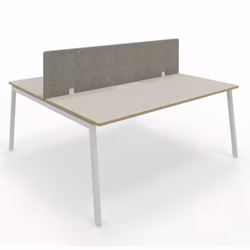 Ensemble 2 bureaux droits Nouvelle Vague - top access - l. 180 x pr. 79,5 cm + écran tissu - pieds métal