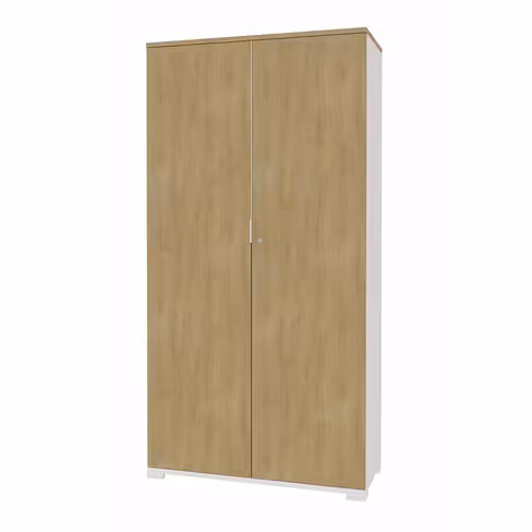 Armoire Nouvelle Vague - h. 198 x l. 100 cm - portes battantes - 4 tablettes métal