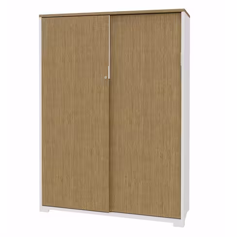 Armoire Nouvelle Vague - h. 166 x l. 120 cm - portes coulissantes - 6 tablettes métal