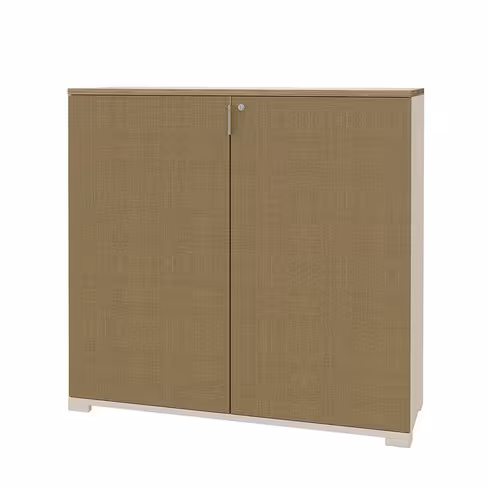 Armoire Nouvelle Vague - h. 115 x l. 120 cm - portes battantes - 2 tablettes métal