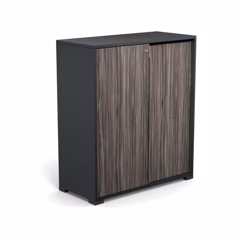 Armoire Nouvelle Vague - h. 115 x l. 100 cm - portes coulissantes - 4 tablettes métal