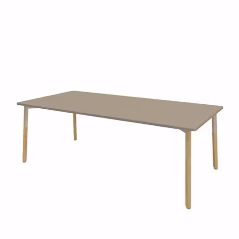Table de réunion rectangulaire 8 places Nouvelle Vague - l. 210 x pr. 100 cm - 4 pieds bois