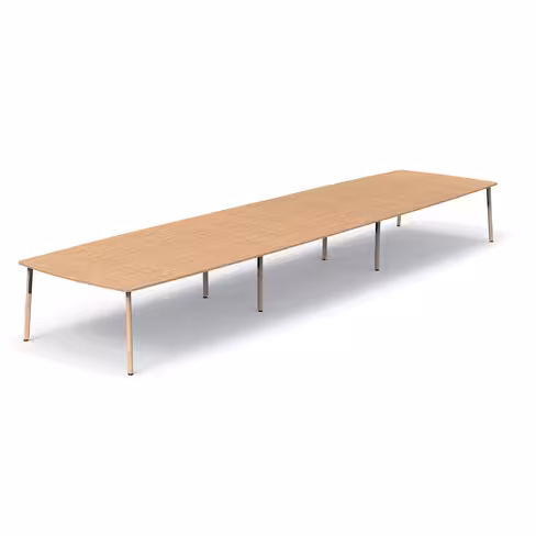 Table de réunion tonneau 22 places Nouvelle Vague - l. 620 x pr. 154 cm - pieds bois
