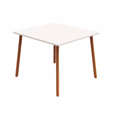 Table de réunion carrée 4 places Nouvelle Vague - l. 100 x pr. 100 cm - 4 pieds métal