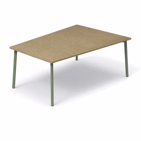 Table de réunion trapèze 5 places Nouvelle Vague - l. 180 x pr. 130 cm - 4 pieds métal