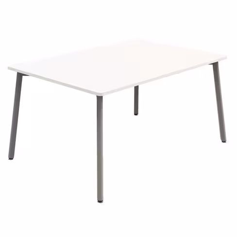 Table de réunion rectangulaire 6 places Nouvelle Vague - l. 160 x pr. 100 cm - 4 pieds métal