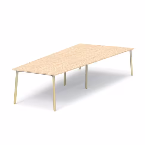 Table de réunion trapèze 9 places Nouvelle Vague - l. 360 x pr. 160 cm - pieds métal