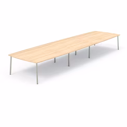 Table de réunion tonneau 20 places Nouvelle Vague - l. 560 x pr. 154 cm - pieds métal