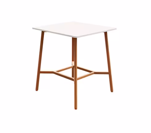 Table haute carrée 4 places Nouvelle Vague - l. 100 x pr. 100 cm - pieds métal