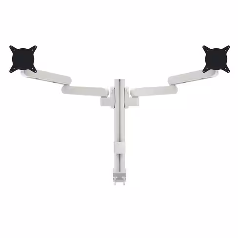 Bras support 2 écrans Plug and Play - avec 2 articulations - fixation par pince