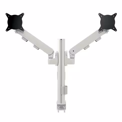 Bras support 2 écrans Plug and Play - avec articulations dynamiques - fixation par pince