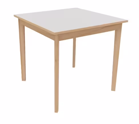 Table Soline 4 pieds - 80 x 80 cm - hêtre verni naturel - chant alaisé