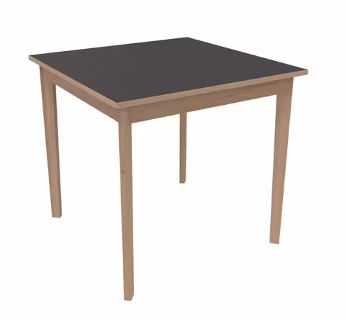 Table Soline 4 pieds - 80 x 80 cm - hêtre verni naturel - Chant plastique