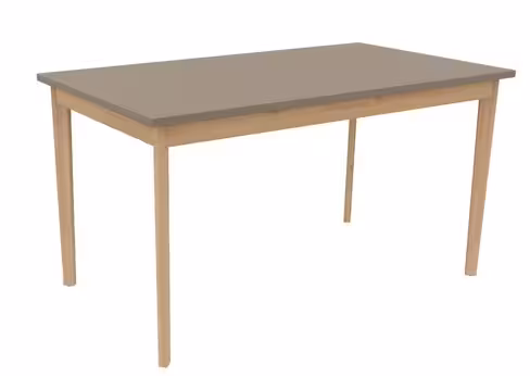Table Soline 4 pieds - 140 x 80 cm - hêtre verni naturel - Chant plastique