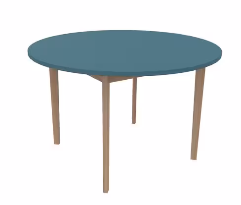 Table Soline 4 pieds - Ø 120 cm - hêtre verni naturel - Chant plastique