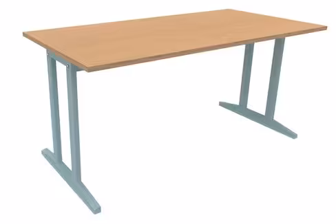 Table Soline piétement à dégagement latéral - 160 x 80 cm - hêtre verni teinté - chant alaisé
