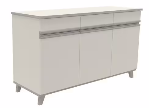 Buffet 3 portes, 3 tiroirs Soline - hêtre verni teinté l. 154 x h. 90 x pr. 54,5 cm