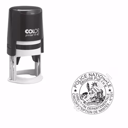 Cachet Officiel Police COLOP diamètre 40 maximum - Ø 40 mm - encrage automatique