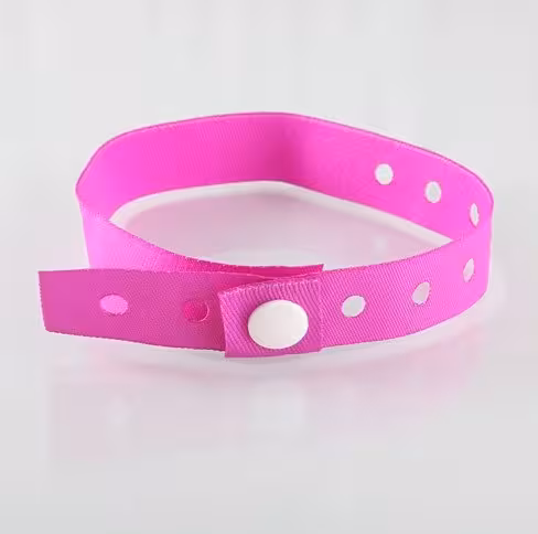 Bracelet tissu forme L 15x260mm clip blanc sans marquage - lot de 100 pcs