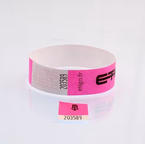 Bracelet tyvek avec coupon largeur 19 mm lot de 1 000 pcs