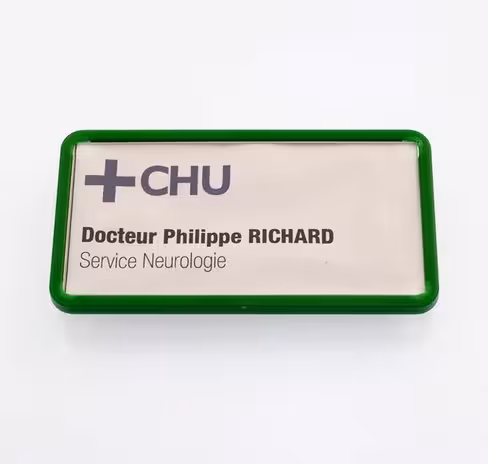 Porte-nom vert bords arrondis 3.7 x 7.5 cm lot de 25 pcs