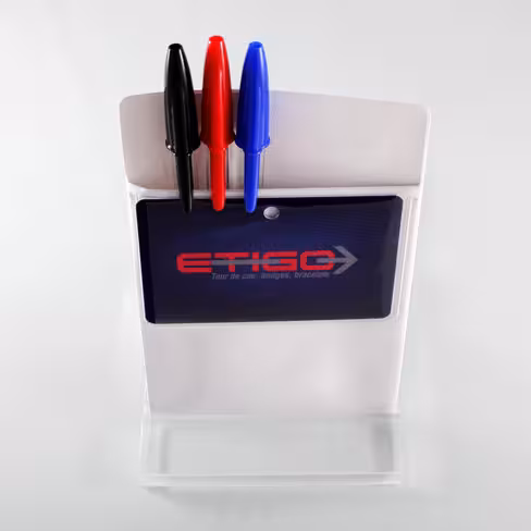Porte-badge et stylos - coloris blanc lot de 100 pcs