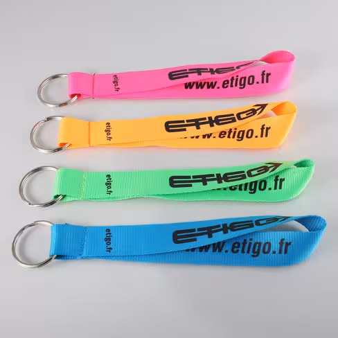 Dragonne porte-clés avec personnalisation lot de 100 pcs