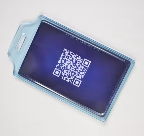 Porte-badge semi-rigide bleuté vertical - lot de 100pcs