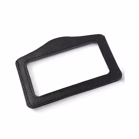 Porte-badge cuir horizontal - format CB - 2 faces transparentes - lot de 50 pcs